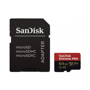 Sandisk Extreme Pro microSDHC 64GB U3 V30 A1 με Adapter - SDSQXCY-064G-GN6MA
