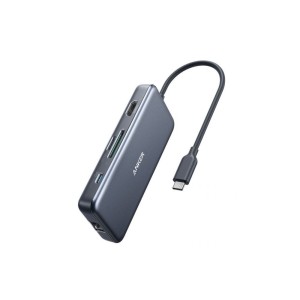 Anker PowerExpand+ 7-in-1 Premium USB-C Hub - HDMI/4K Gbps LAN + USB3.0*2 + Micro SD/SD Reader + 60W PD Charging - A83520A1