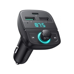 Ugreen FM Transmitter Bluetooth 5.0 Handsfree Αυτοκινήτου & MP3 Player & Φορτιστής 2 Θυρών PD / QC3.0 + Card Reader - 80910