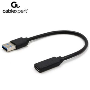 CABLEXPERT USB3.1 AM TO TYPE-C FEMALE ADAPTER CABLE 10CM BLACK_1