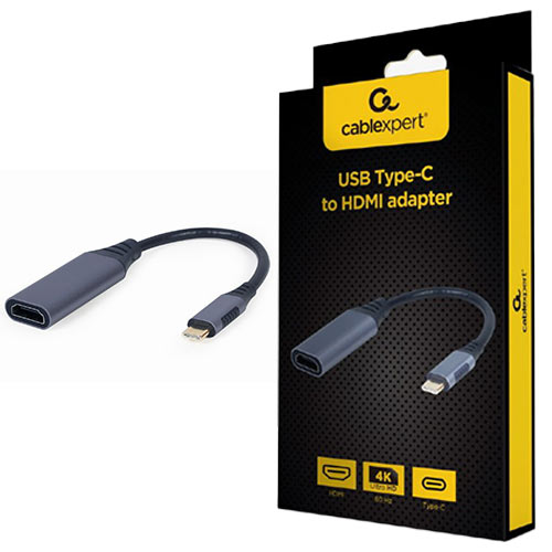 CABLEXPERT USB TYPE-C TO HDMI DISPLAY ADAPTER SPACE GREY RETAIL PACK_1