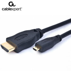 CABLEXPERT HDMI MALE TO MICRO D-MALE BLACK CABLE WITH GOLD-PLATED CONNECTORS 3M_1
