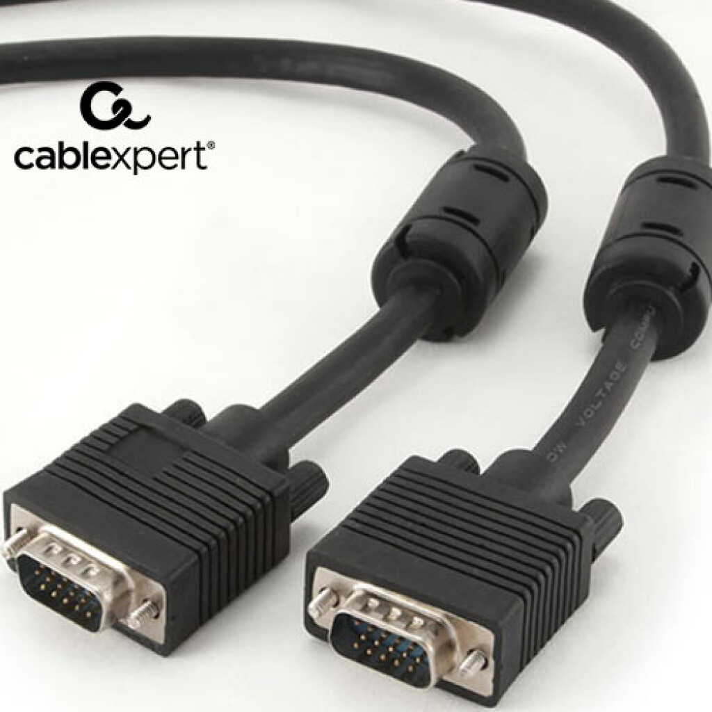 CABLEXPERT PREMIUM VGA HD 15M/HD15M DUAL SHIELDED W/2 X FERRITE CORE 10M_1