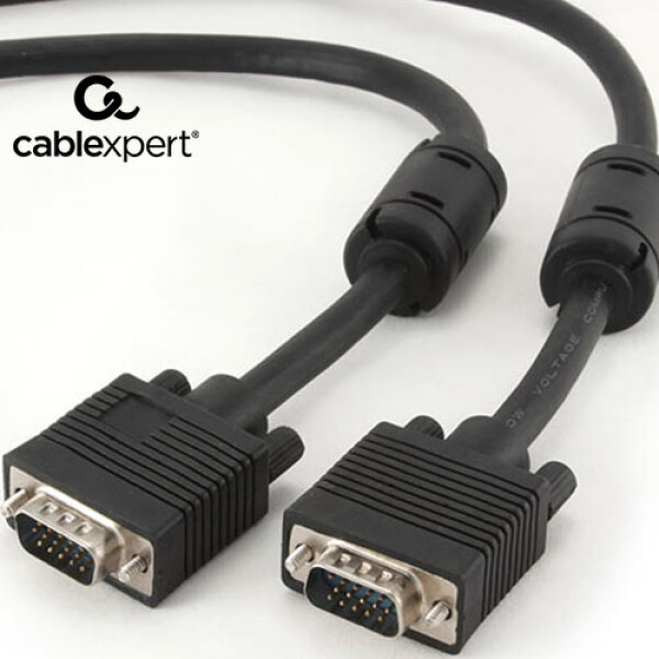 CABLEXPERT PREMIUM VGA HD 15M/HD15M DUAL SHIELDED W/2 X FERRITE CORE 10M_1
