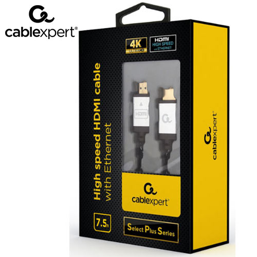 CABLEXPERT 4K HIGH SPEED HDMI CABLE WITH ETHERNET "SELECT PLUS SERIES" 7.5M_1