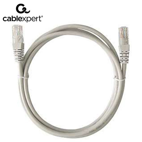 CABLEXPERT CAT5 UTP CABLE PATCH CORD MOLDED STRAIN RELIEF 50u PLUGS GREY 1M_1