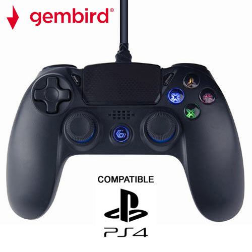 GEMBIRD WIRED VIBRATION GAME CONTROLLER FOR PC/PS4 BLACK_1