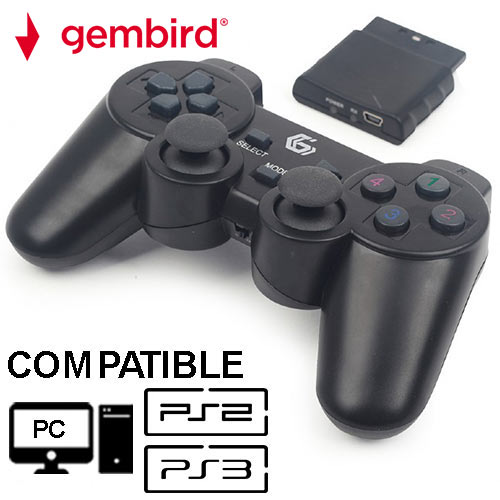 GEMBIRD WIRELESS DUAL VIBRATION GAMEPAD PS2/ PS3 / PC_1