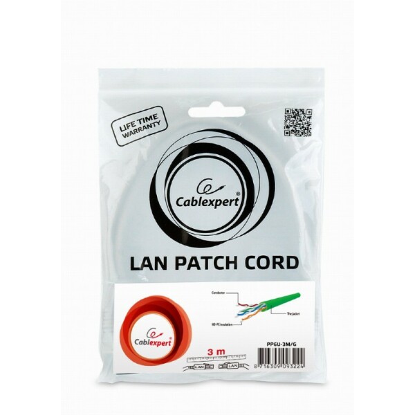 CABLEXPERT UTP CAT6 PATCH CORD 3M GREEN_2