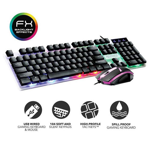 ALCATROZ RGB WATERPROOF GAMING KEYBOARD AND MOUSE X-CRAFT XC1000_1