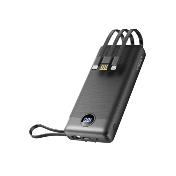 Veger VP2047 20000 USB-C Power Bank 20.000mAh με 4 Built-in Καλώδια (Micro USB / Type-C / USB-A / Lightning)