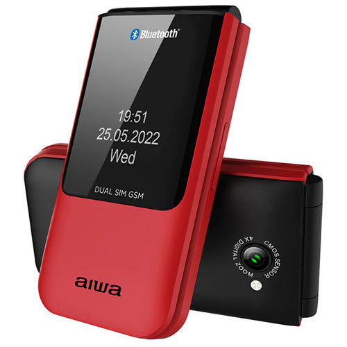 AIWA SLIM BT CLAMSHELL FLIP-STYLE DUAL SIM PHONE RED_1