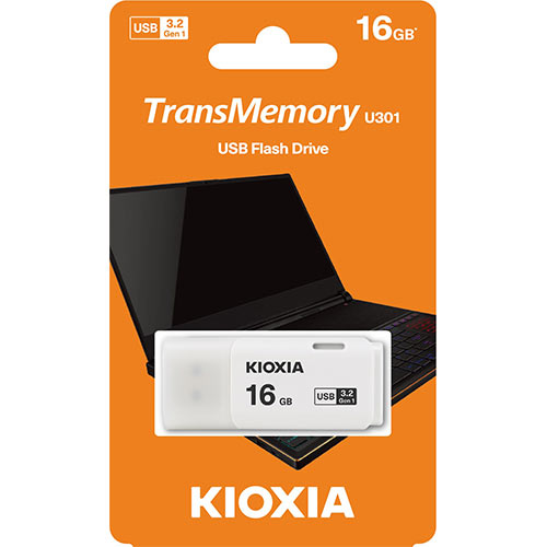 KIOXIA USB 3.0 FLASH STICK 16GB HAYABUSA WHITE U301_1