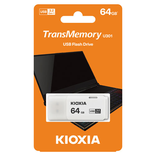 KIOXIA USB 3.0 FLASH STICK 64GB HAYABUSA WHITE U301_1