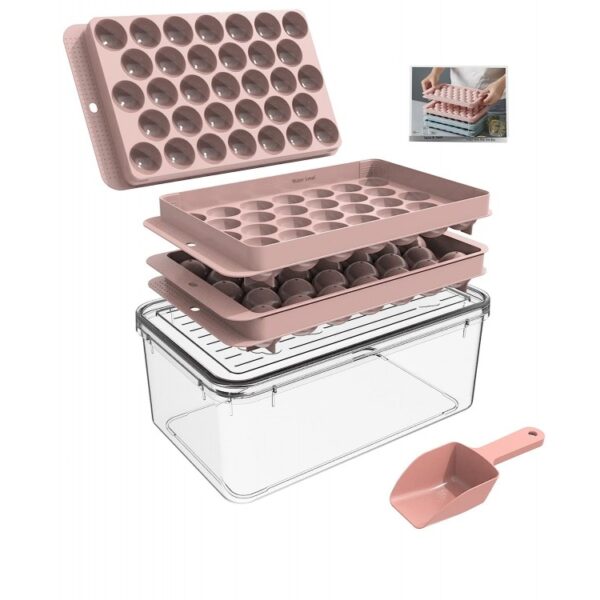AJ 2-Pack Ice Cube Tray With Lid & Bin