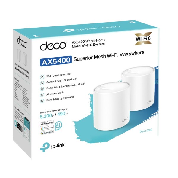 Mesh WiFi 6 System AX3000 Whole Home (2-PACK) Deco X60(2-pack)