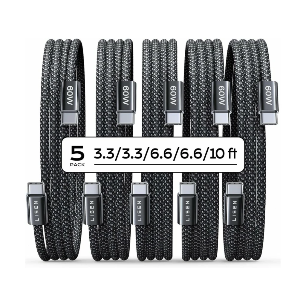 Lisen Σετ 5 Καλώδια USB-C σε USB-C