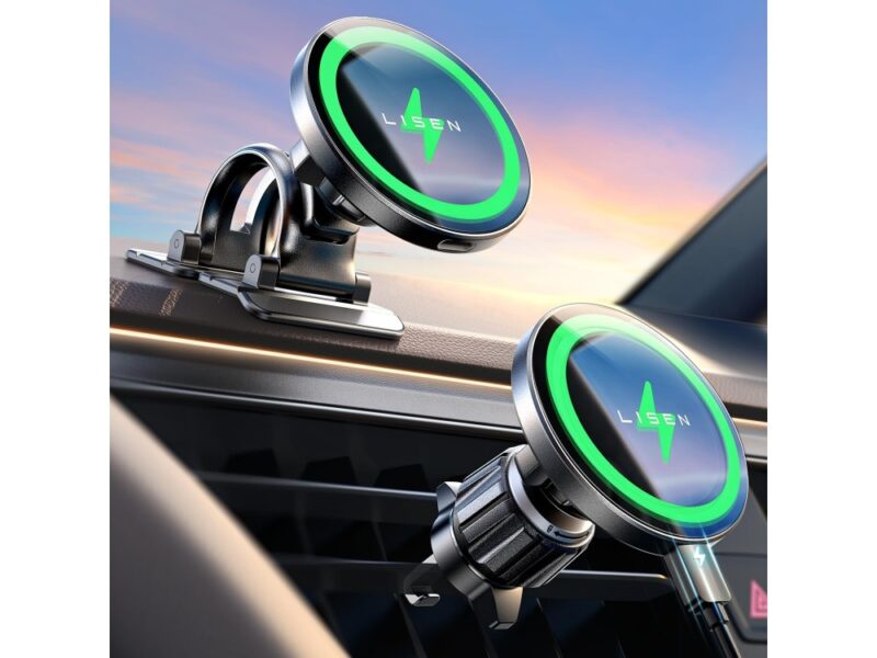 Lisen Magnetic Car Phone Mount & 15W Charger