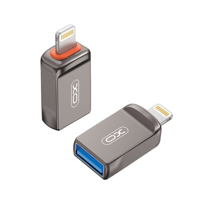Αντάπτορας USB High-Speed Α θηλ. - Lightning, σε γκρι χρώμα XO NB281A