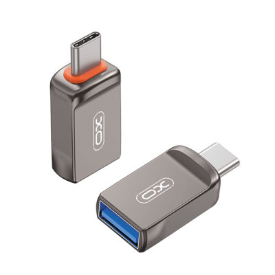 Αντάπτορας USB High-Speed type-C αρσ. - USB-Α θηλ. με υποστήριξη OTG, σε γκρι χρώμα XO NB281B