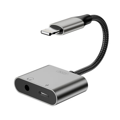 Καλώδιο-αντάπτορας Lightning - Lightning θηλ. / 3.5mm θηλ., 0.12m, σε γκρι χρώμα XO NB-R258B
