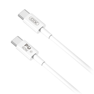 Καλώδιο USB High-Speed Τype-C αρσ. - USB Type-C αρσ. 60W, 2.00m σε λευκό χρώμα XO NB-Q190B