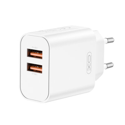 Universal φορτιστής με 2 εξόδους USB-A, 12W σε λευκό χρώμα XO CE34 (EU) DUAL USB-A 2.4A CHARGER