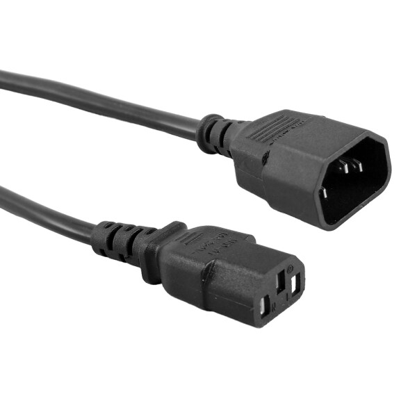 POWERTECH καλώδιο προέκτασης τροφοδοσίας CAB-P039, 3x 0.75mm², CCS, 1m, μαύρο