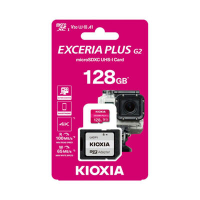 KIOXIA 4K MICRO SD GEN2 128GB EXCERIA PLUS UHS I U3 WITH ADAPTER LMPL2M128GG2