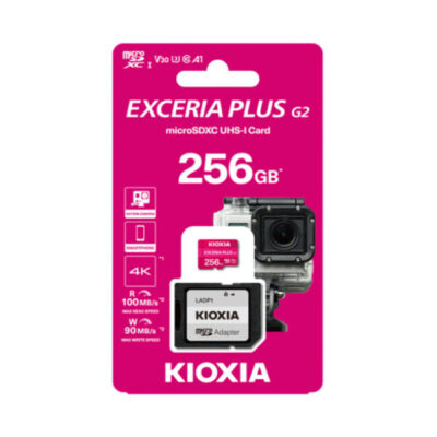 KIOXIA 4K MICRO SD GEN2 256GB EXCERIA PLUS UHS I U3 WITH ADAPTER LMPL2M256GG2
