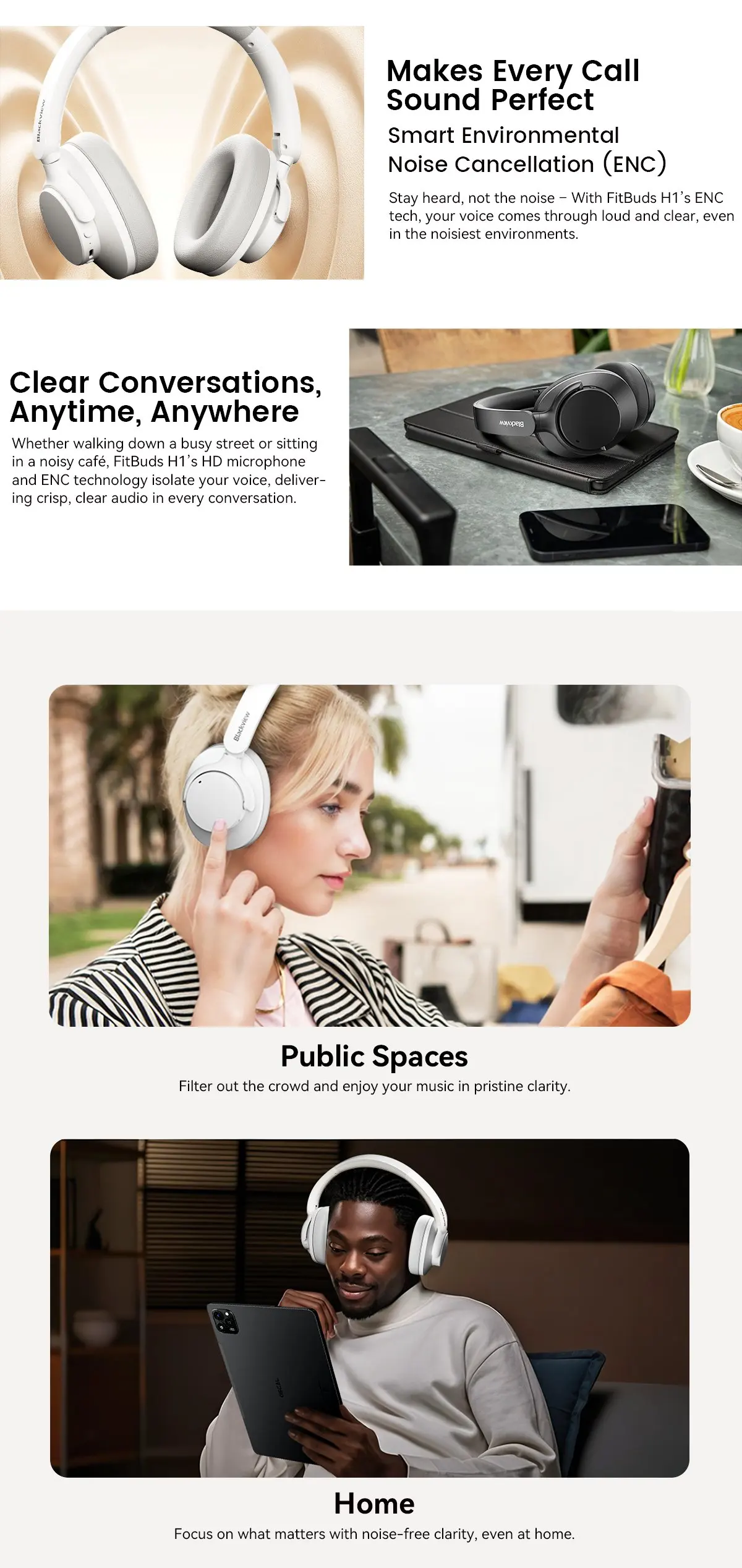 Blackview Fitbuds H1 Hybrid Active Noise Cancelling Headphone