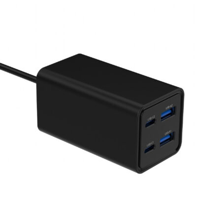 GEMBIRD 4-PORT 65W GaN USB PD FAST CHARGER BLACK TA-UC-2A2C-PD65-01-BK