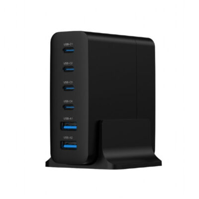 GEMBIRD 6-PORT 75W GaN USB FAST C HARGER BLACK TA-UC-2A4C-PD75-01-BK