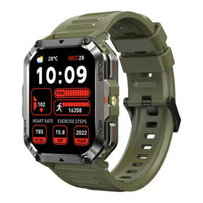 BLACKVIEW MULTI-FUNCTION SMARTWATCH WITH FLASHLIGHT COMPASS BT CALL & HEALTH MANAGEMENT GREEN W70PRO-GR