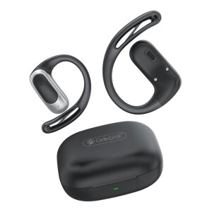 Earphones με Θήκη Φόρτισης CELEBRAT W77, OWS, 12mm, 40/400mAh, μαύρα